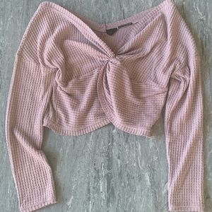 urban outfitters pink cropped sweater